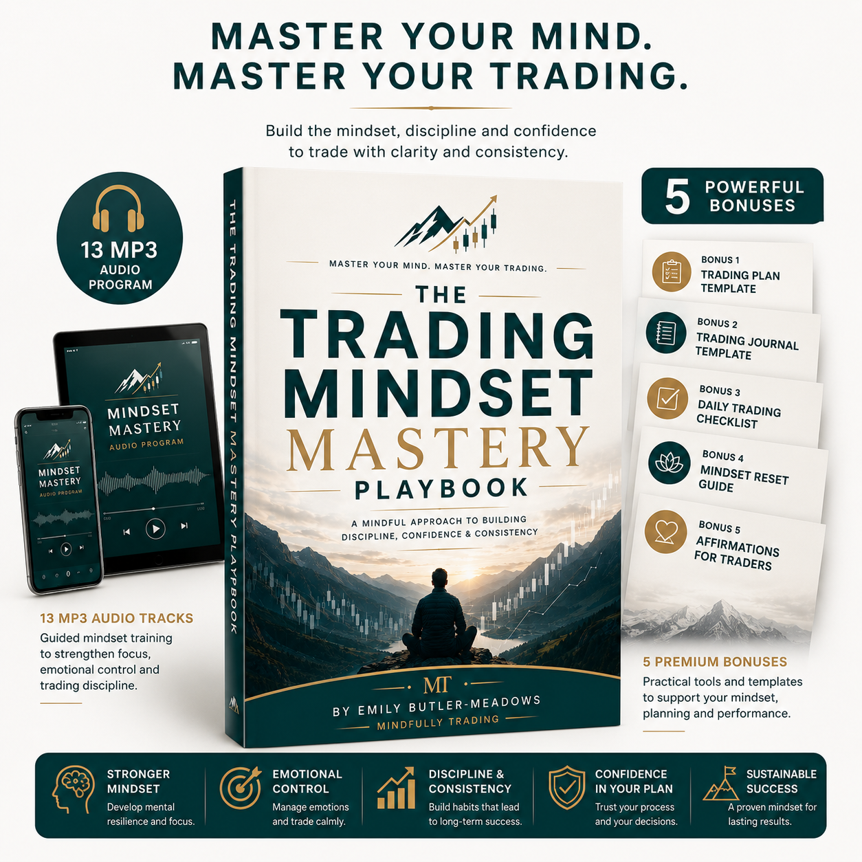 The Trading Mindset Mastery Playbook | Trading Psychology Workbook + 13 Audio Lessons